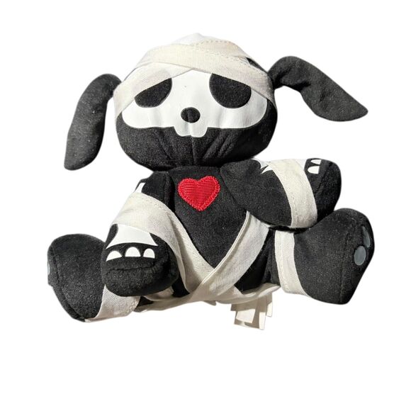 Skelanimals Dax the Dog Plush Stuffed Animal Black White Mummy - Picture 3 of 9
